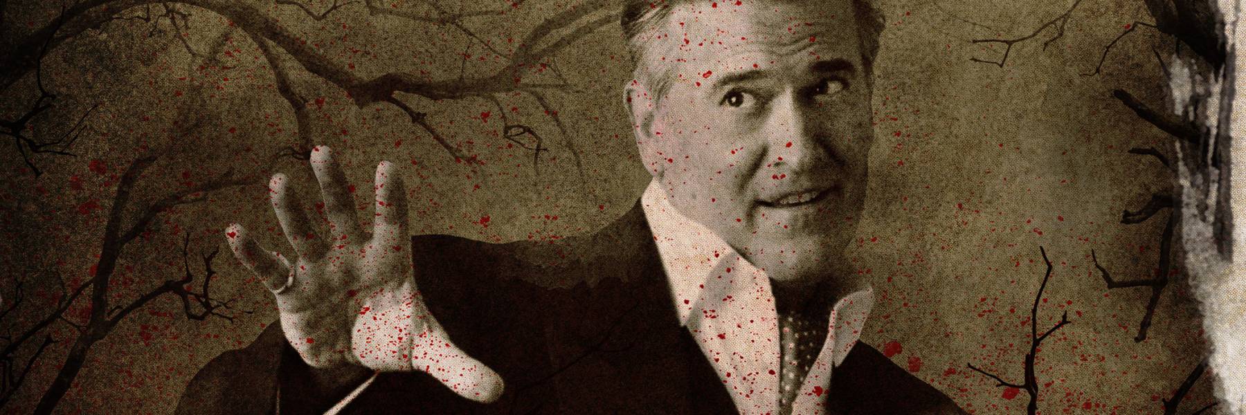 Blood spattered image of Bruce Campbell Blood spattered image of Bruce Campbell