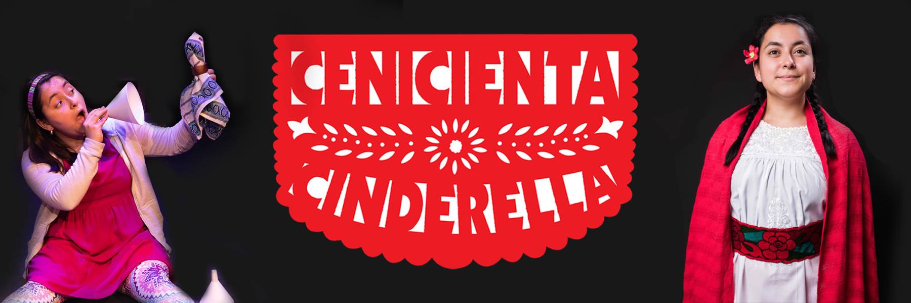 Cenicienta: A Bilingual Cinderella Story Two images of a girl and the Cenicienta Cinderella logo